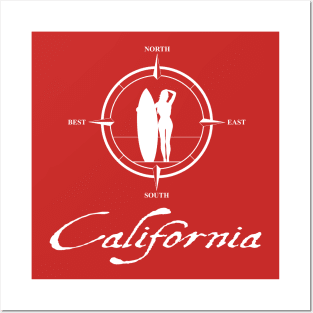 California - Surfing Posters and Art